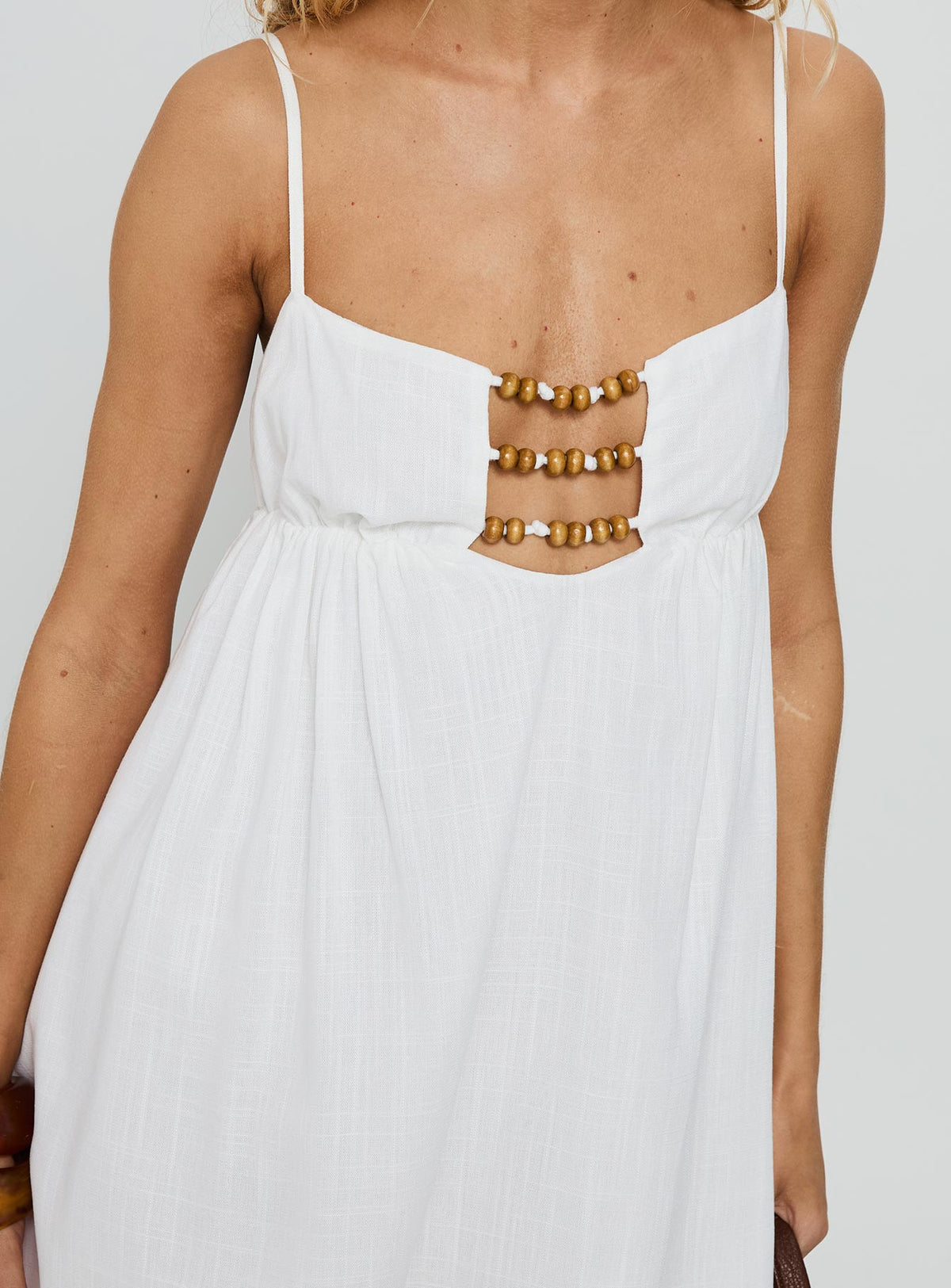 Beabado Beaded Mini Dress White
