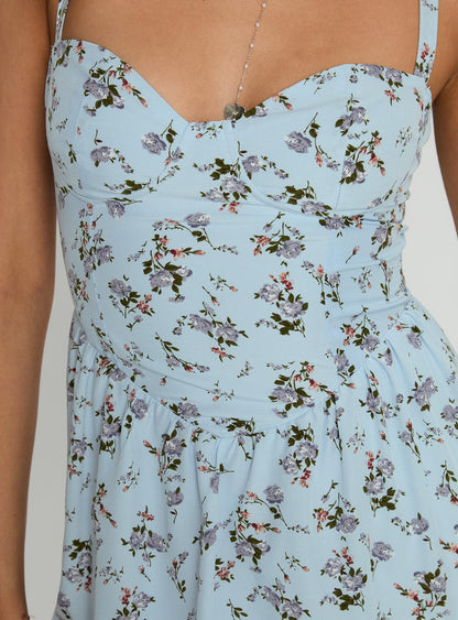 Izebella Maxi Dress Blue Floral