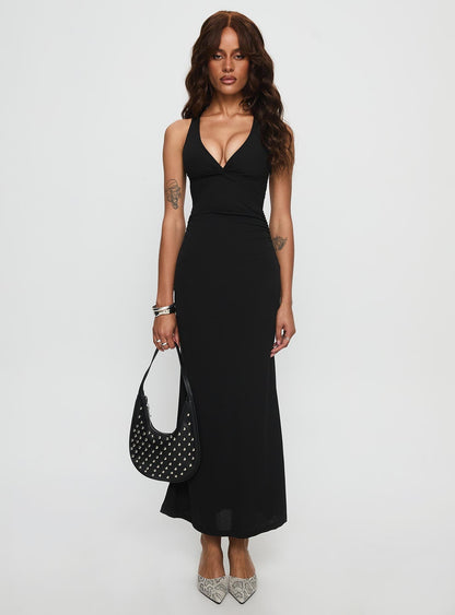 Mesmerise Halter Maxi Dress Black