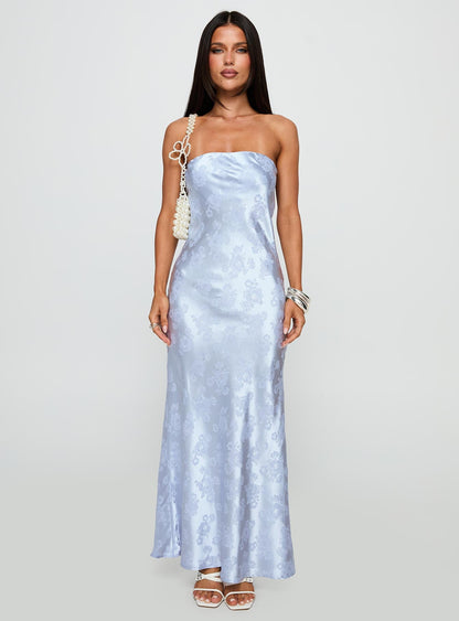 Haley Maxi Dress Blue Jacquard