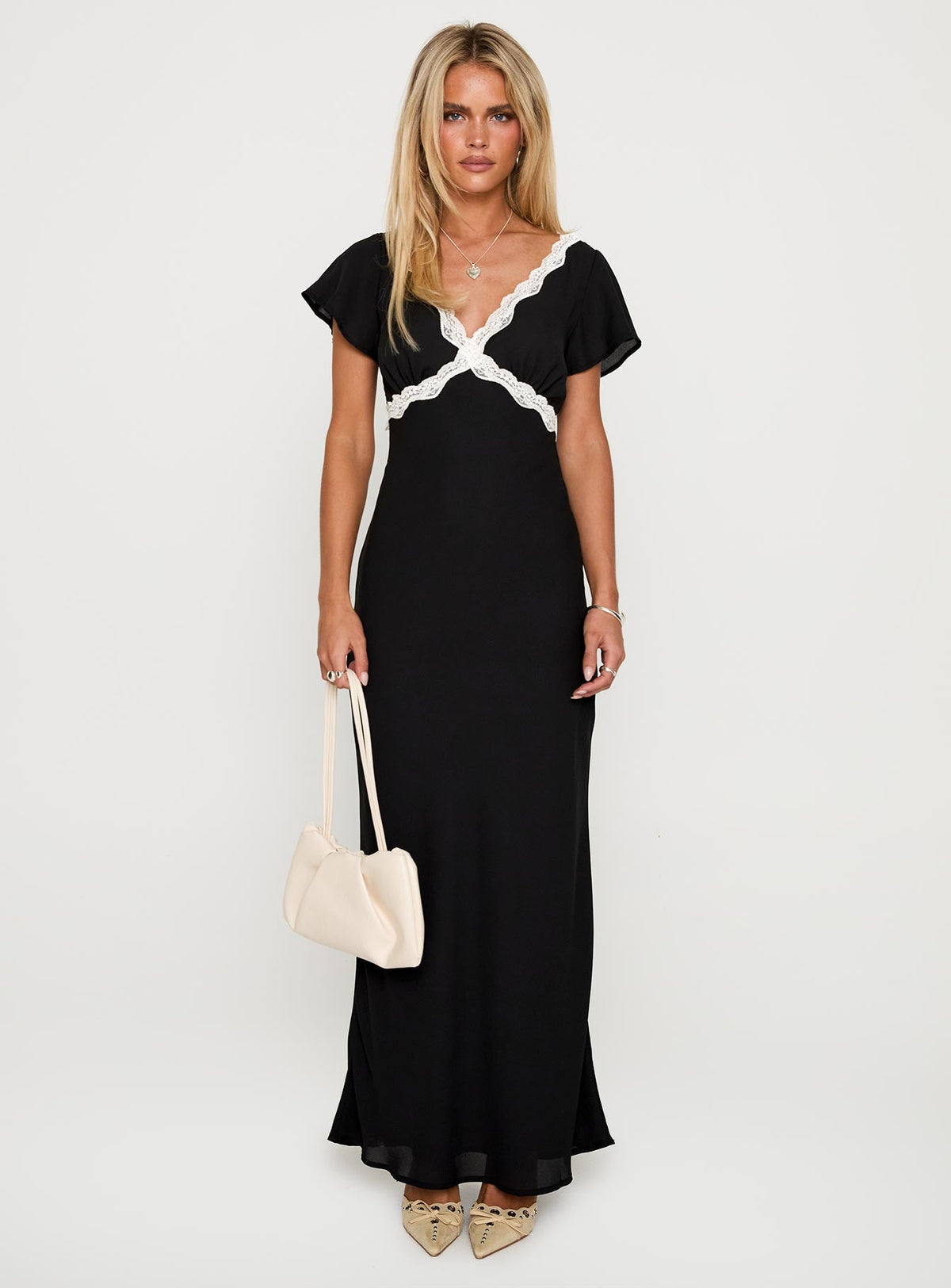 Barbarita Lace Maxi Dress Black