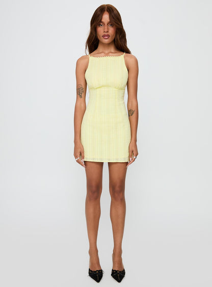 I Know Places Mini Dress Lemon
