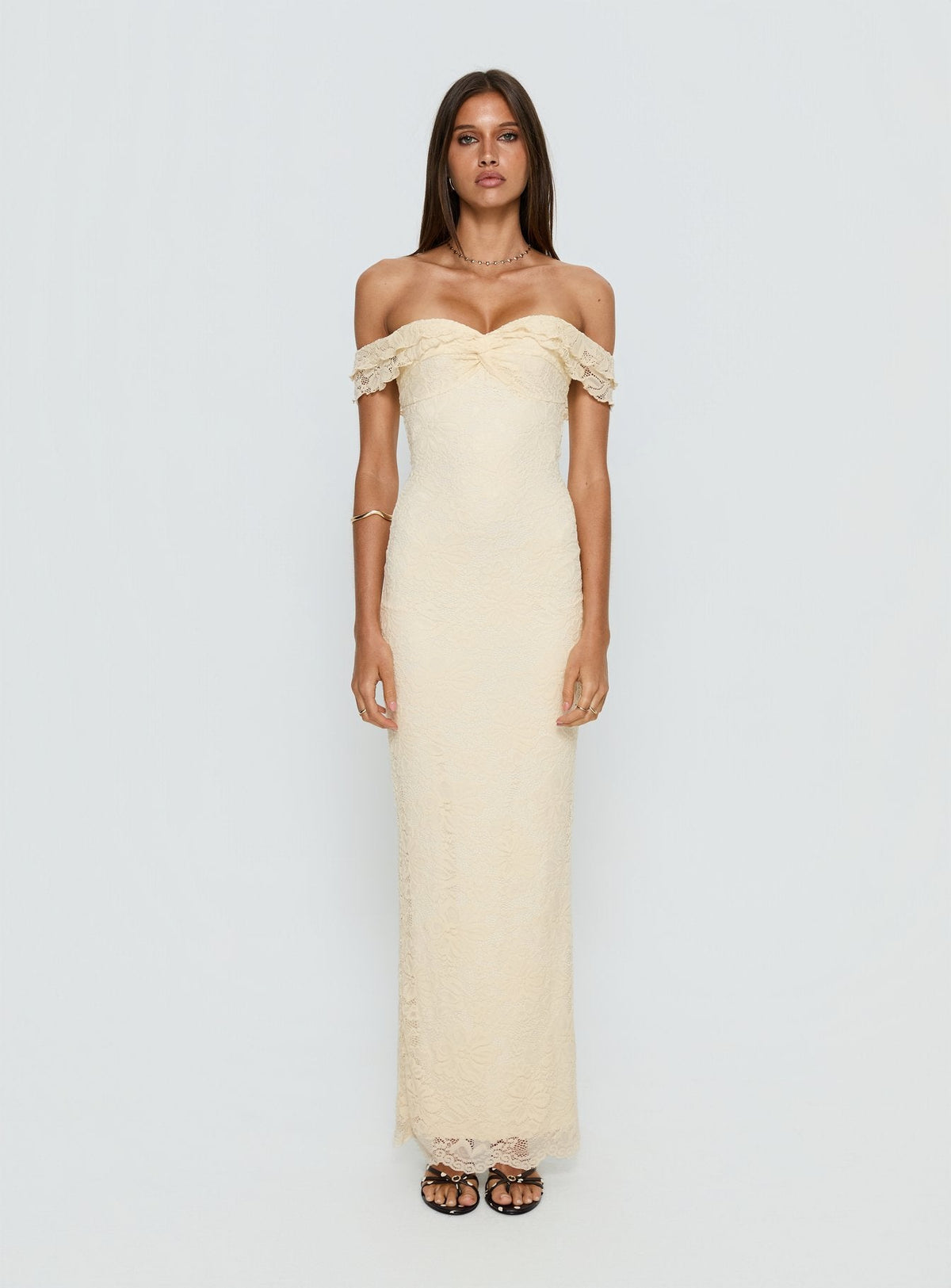 Anabeila Strapless Maxi Dress Lemon