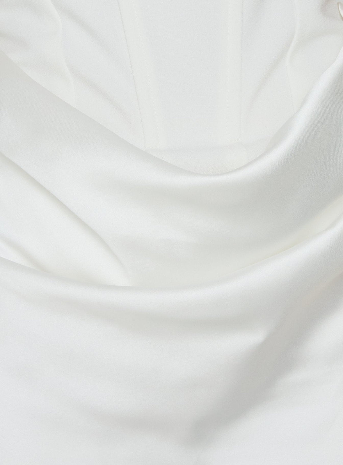 Ryana Corset Drape Maxi Dress White