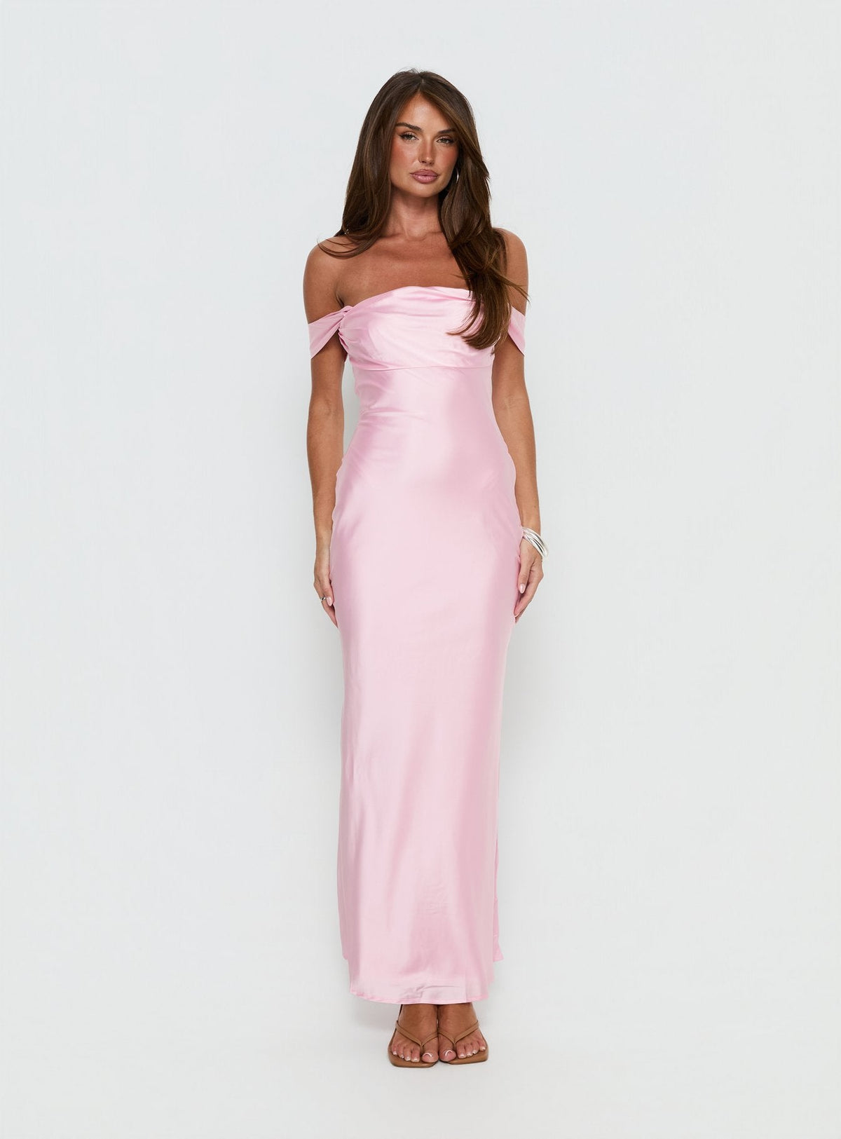 Azura Off The Shoulder Maxi Dress Pink