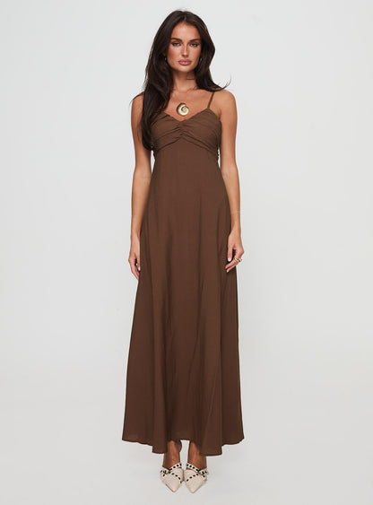 Neeka Maxi Dress Brown