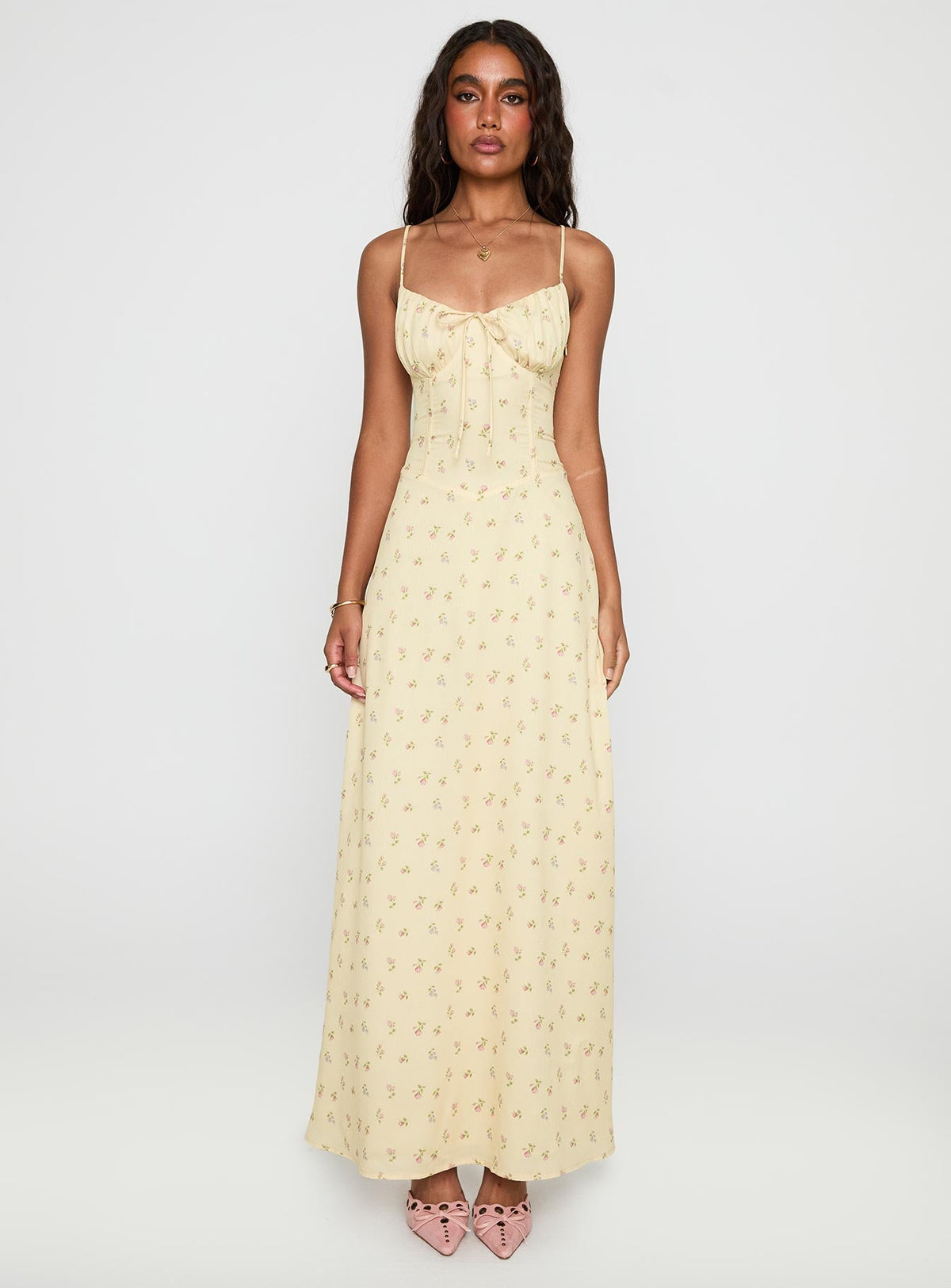 Members Only Maxi Dress Yellow Floral