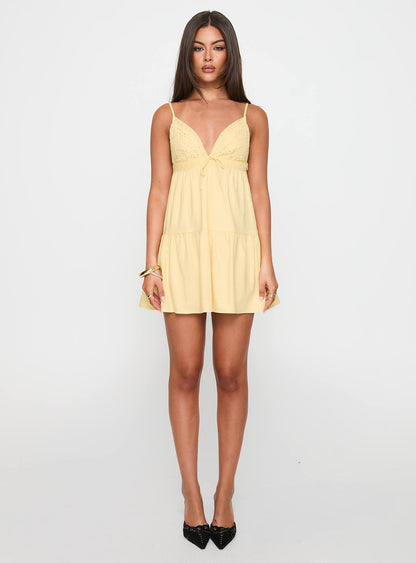 Nicoletta Mini Dress Lemon