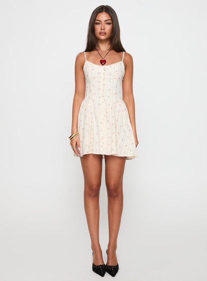 Toulouse Mini Dress Cream / Floral