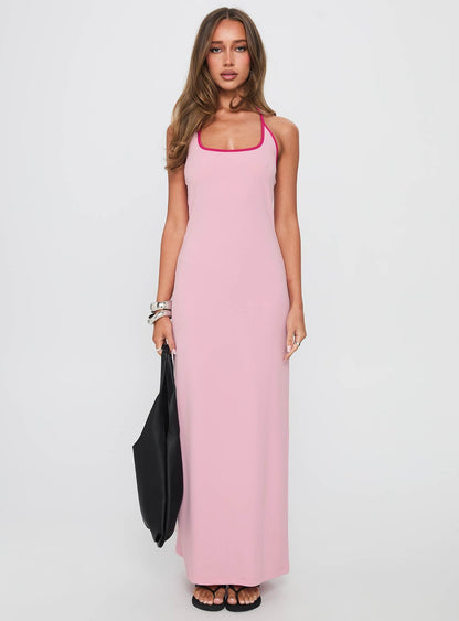 Teisha Halter Maxi Dress Pink