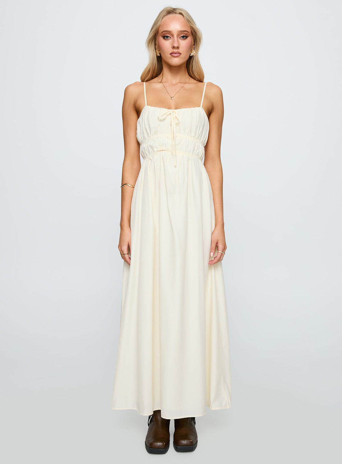 Violeta Tiered Maxi Dress Cream