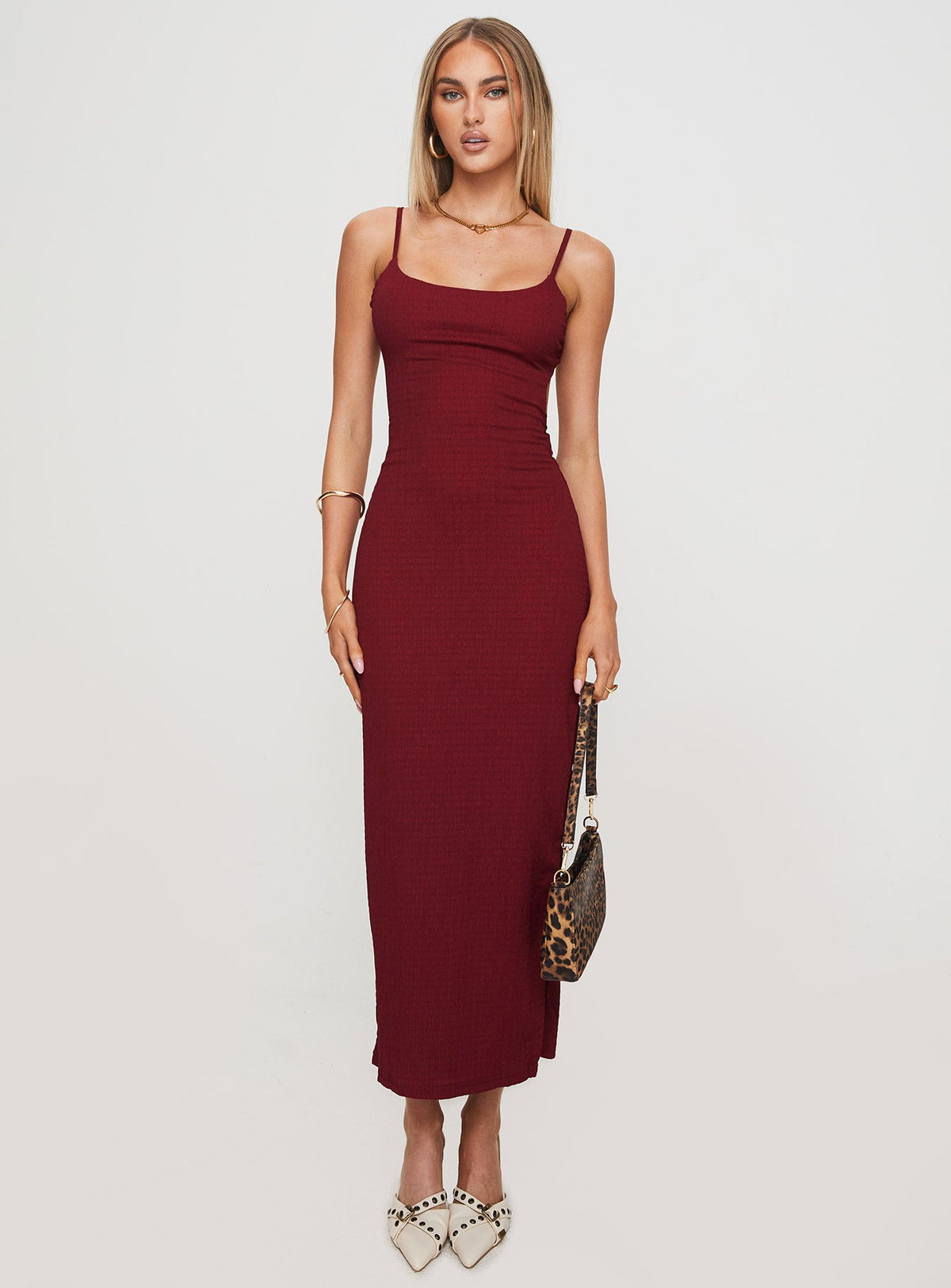 Elestria Maxi Dress Burgundy