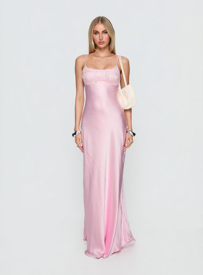 Truth Hurts Ruched Backless Maxi Dress Pink