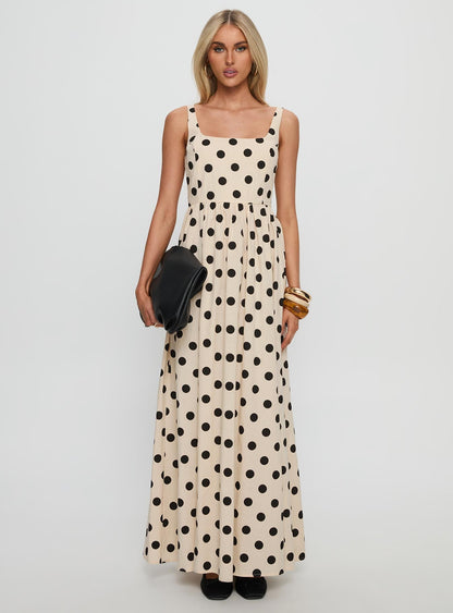 Cartmel Maxi Dress Cream / Polka Dot