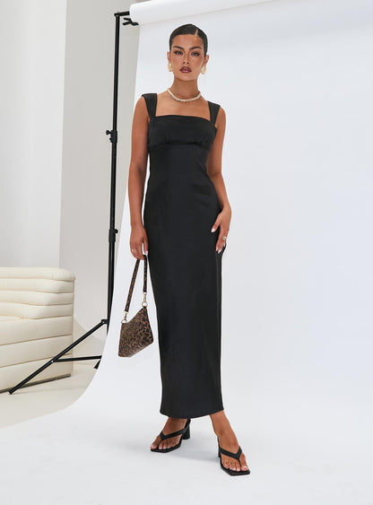 Radioactive Bias Cut Maxi Dress Black