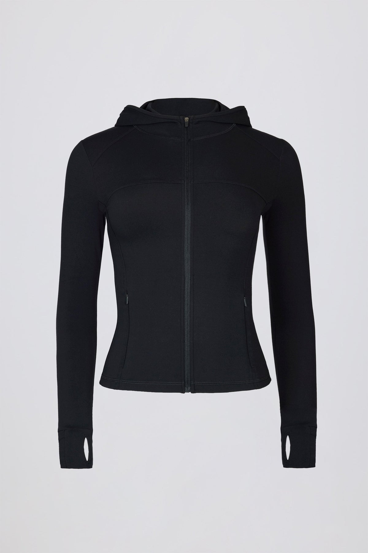 Soft Active Hooded Mid-Layer Jacket in Black