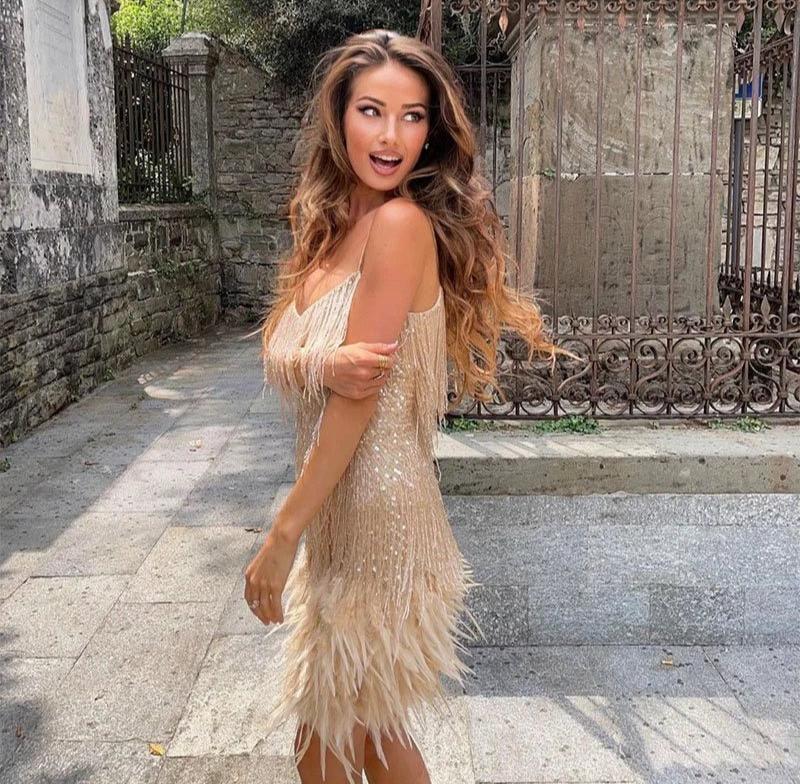 Doriana | Feather Mini Dress