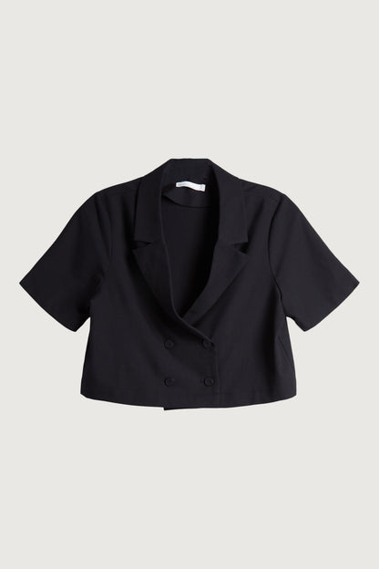 DOUBLE-BREASTED CROPPED BLOUSE