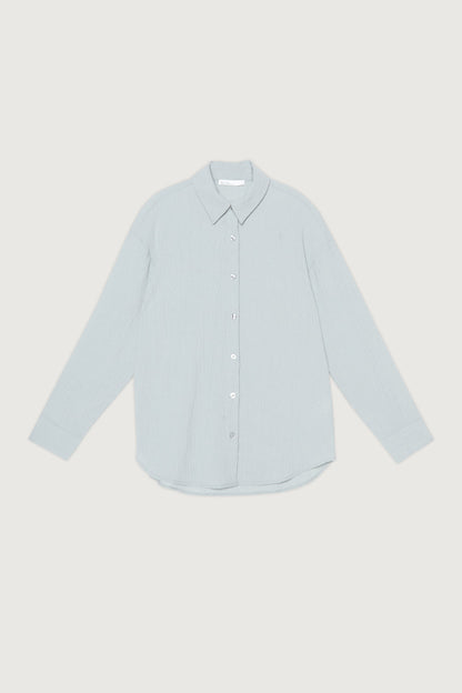CRINKLE BUTTON UP