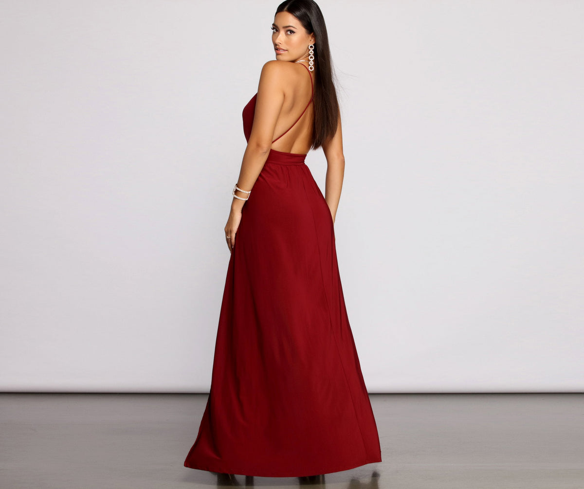 Brie Double Slit A-Line Formal Dress