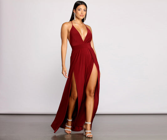 Brie Double Slit A-Line Formal Dress