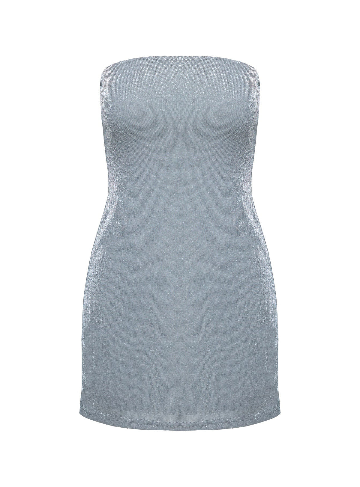 Chromatica Strapless Mini Dress Silver