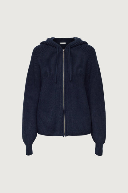 KNIT ZIP-UP HOODIE