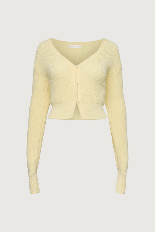 CROPPED LIGHTWEIGHT BUTTON FRONT CARDIGAN