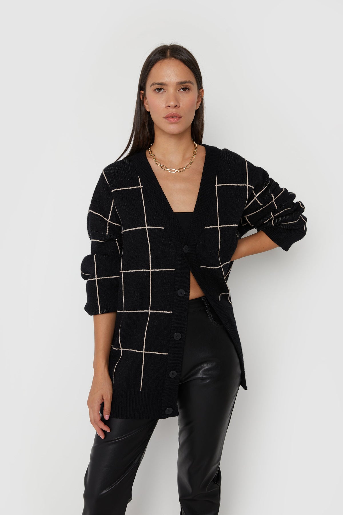 GRID CARDIGAN