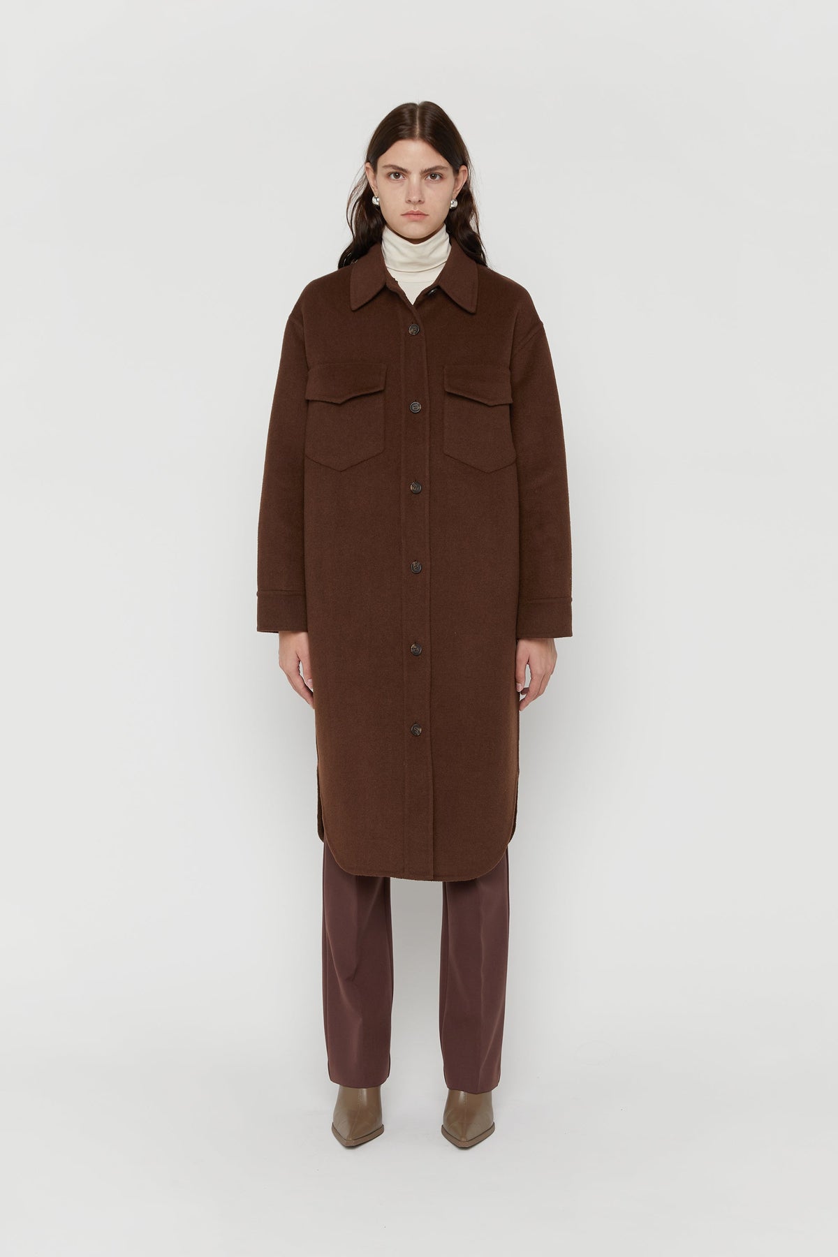OVERSIZED WOOL BLEND MIDI SHACKET