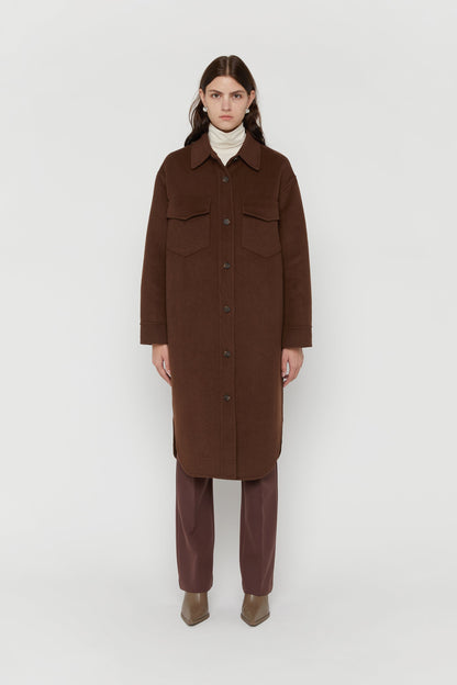OVERSIZED WOOL BLEND MIDI SHACKET