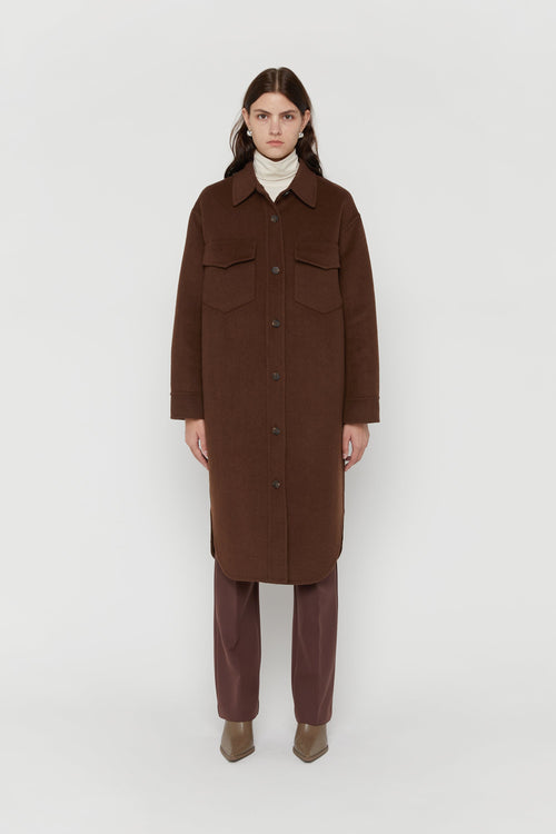 OVERSIZED WOOL BLEND MIDI SHACKET