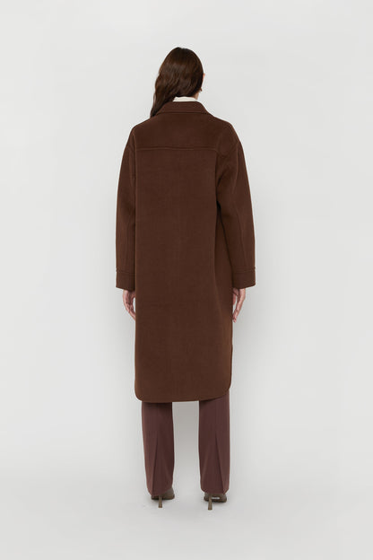 OVERSIZED WOOL BLEND MIDI SHACKET