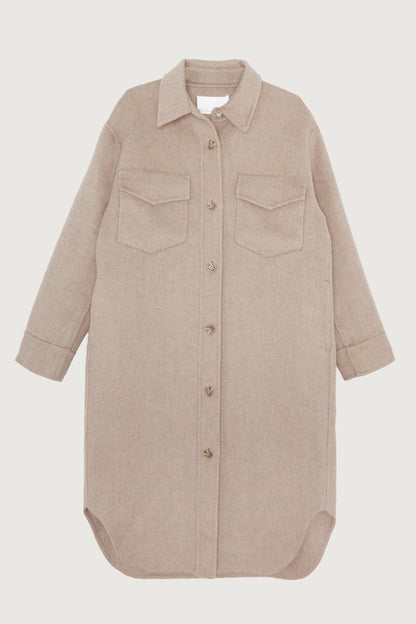 OVERSIZED WOOL BLEND MIDI SHACKET