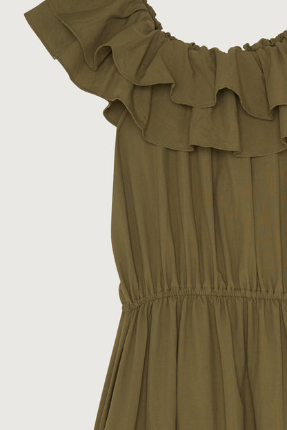 OFF SHOULDER RUFFLED DRESS