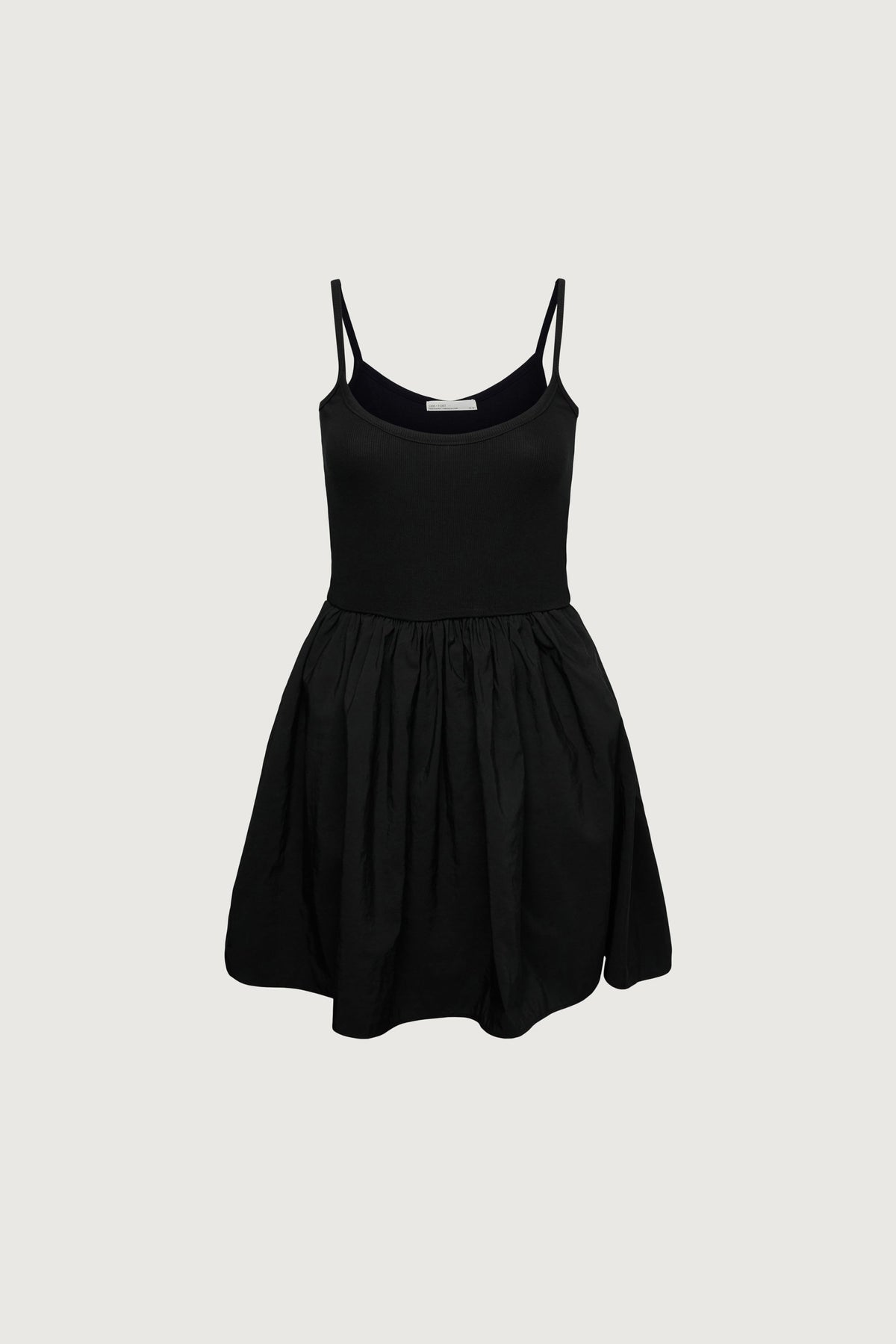 KNIT AND NYLON MINI DRESS