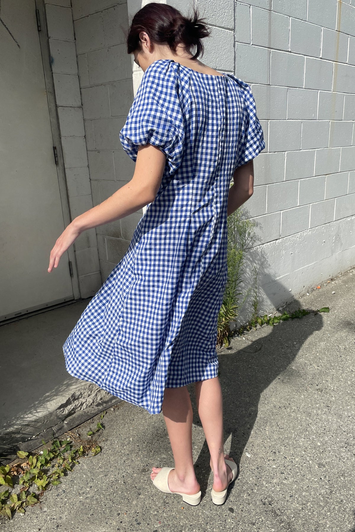 GINGHAM BUTTON UP DRESS