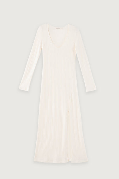 HIGH FRONT SLIT MIDI DRESS