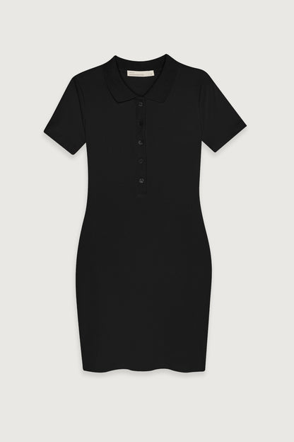 COLLARED MIDI DRESS