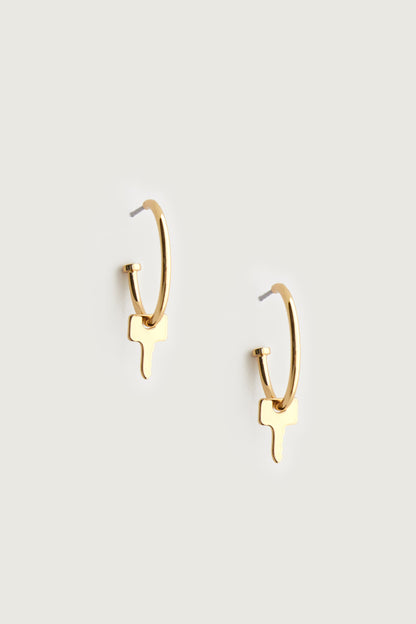 KEY CHARM HOOP EARRING