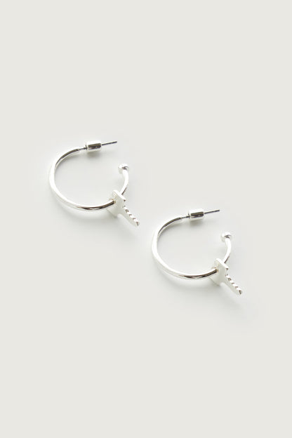 KEY CHARM HOOP EARRING