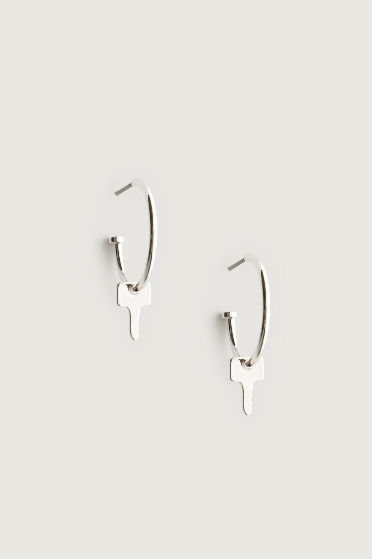 KEY CHARM HOOP EARRING