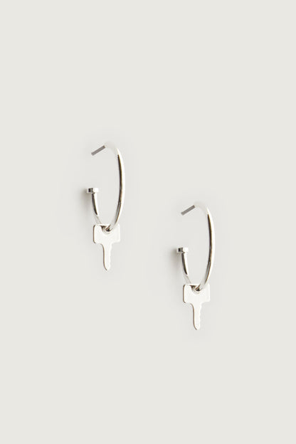 KEY CHARM HOOP EARRING