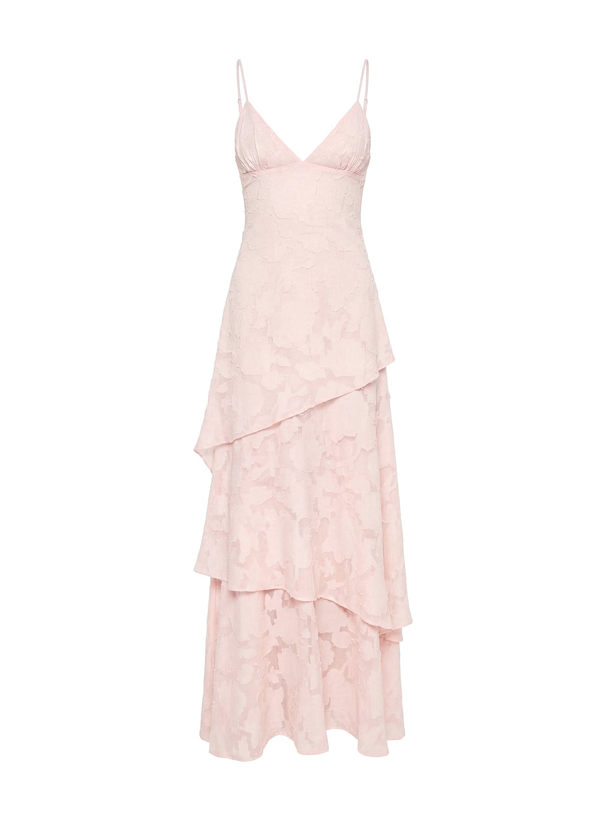 Lyricah Tiered Tie Back Maxi Dress Pink