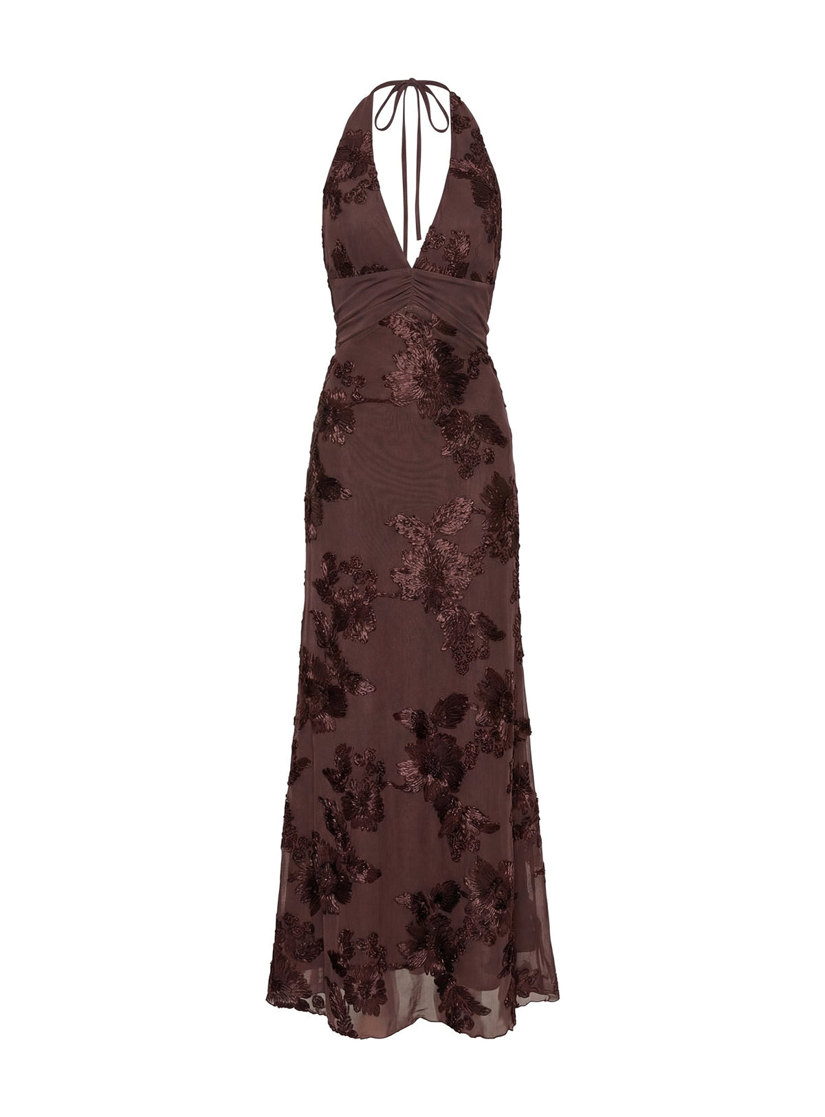 Rousseau Halter Maxi Dress Espresso