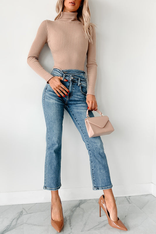 Novie High Rise Cross-Over Waist Special A Jeans (Medium Light)