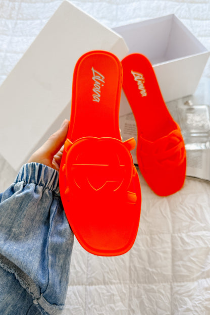 Party Animal Cut-Out Jelly Sandals (Orange)