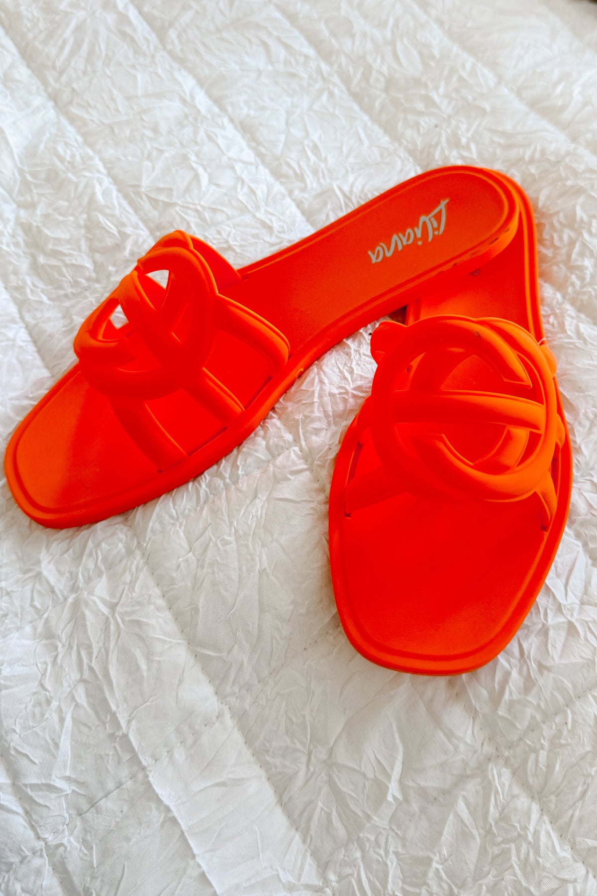 Party Animal Cut-Out Jelly Sandals (Orange)