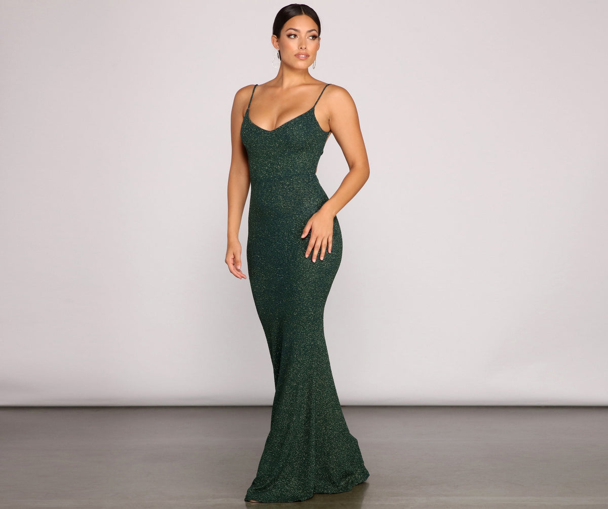 Irene Formal Backless Glitter Mermaid Dress