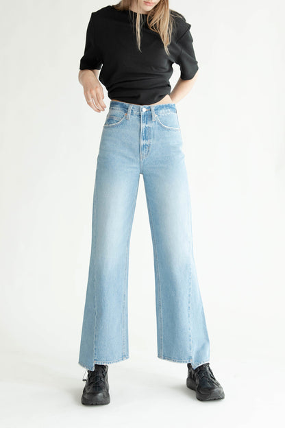 OAK 23 REMIX ASYMMETRICAL HEM HIGH-RISE JEAN